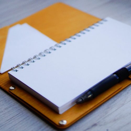 Notebook with wooden covers